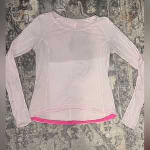 Lululemon light pink striped long sleeve